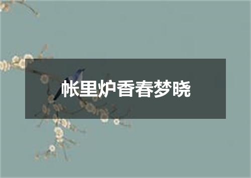帐里炉香春梦晓
