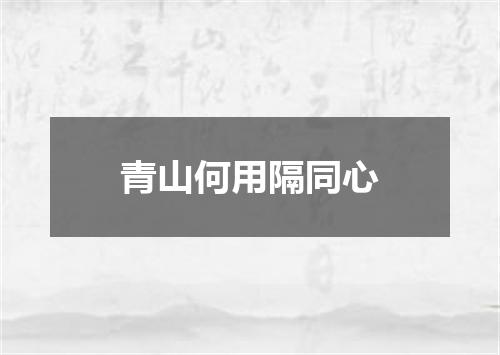青山何用隔同心
