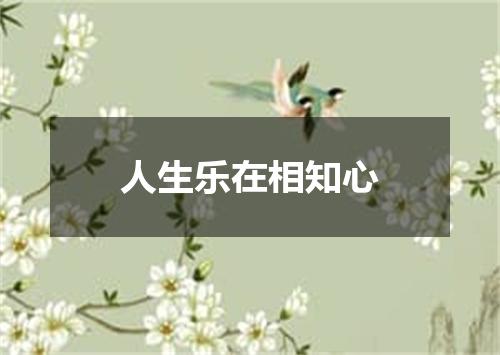 人生乐在相知心