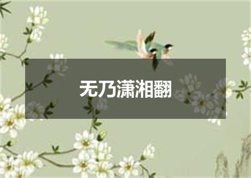 无乃潇湘翻