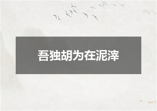 吾独胡为在泥滓