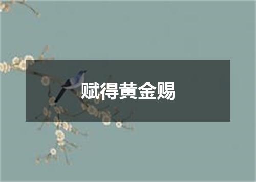 赋得黄金赐
