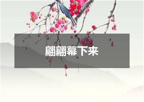 翩翩幕下来