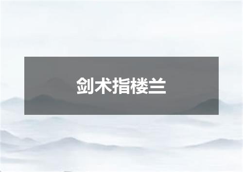 剑术指楼兰