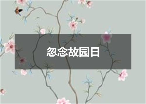 忽念故园日