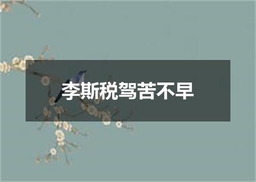 李斯税驾苦不早