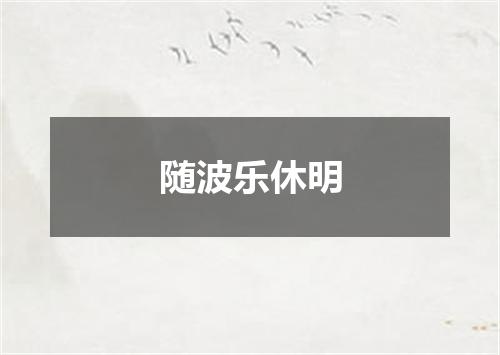 随波乐休明