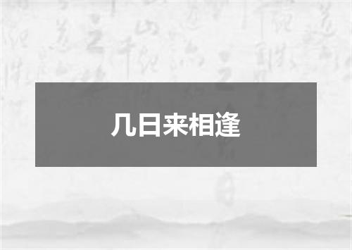 几日来相逢