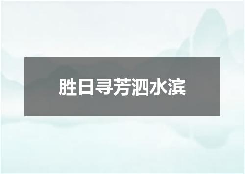 胜日寻芳泗水滨