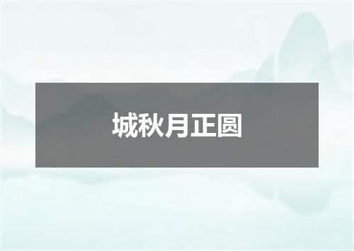 城秋月正圆