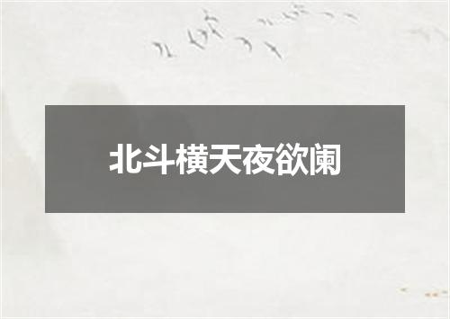 北斗横天夜欲阑