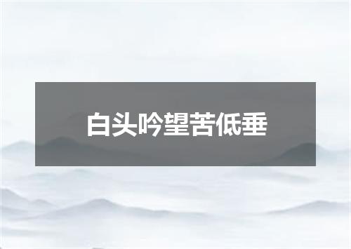 白头吟望苦低垂