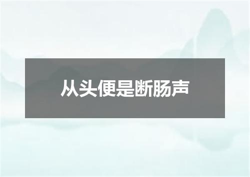从头便是断肠声