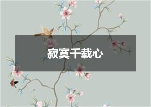 寂寞千载心