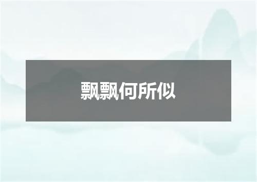 飘飘何所似