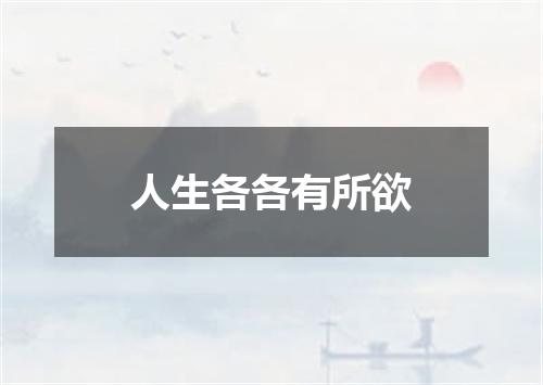 人生各各有所欲
