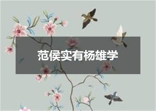 范侯实有杨雄学