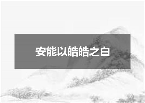安能以皓皓之白