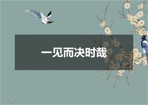 一见而决时哉