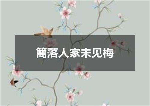 篱落人家未见梅