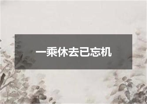 一乘休去已忘机
