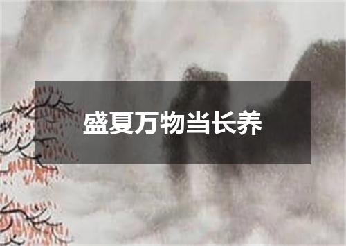 盛夏万物当长养