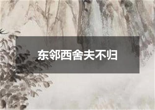 东邻西舍夫不归
