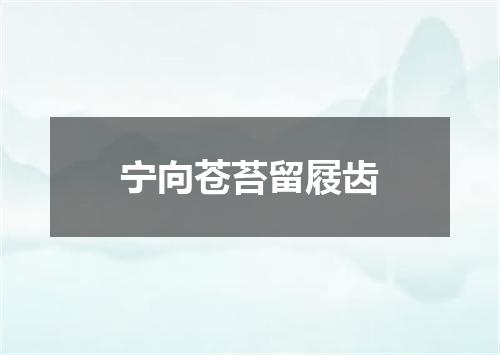 宁向苍苔留屐齿