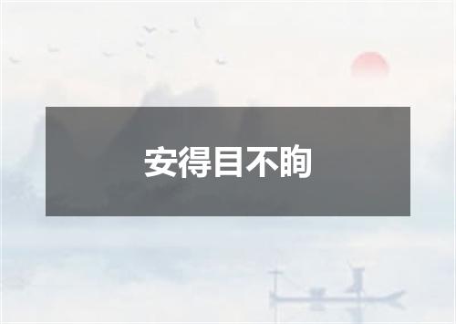 安得目不眴