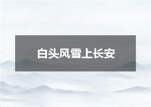 白头风雪上长安