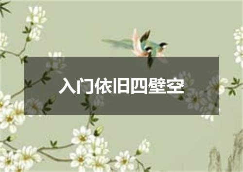 入门依旧四壁空
