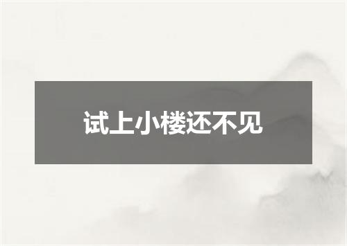 试上小楼还不见