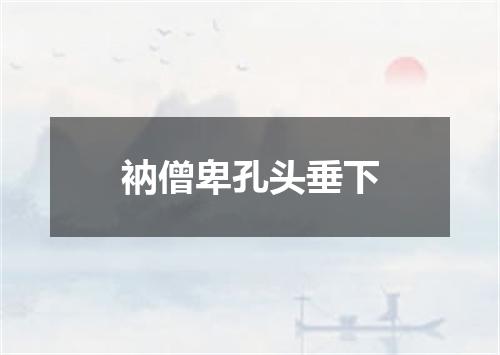 衲僧卑孔头垂下
