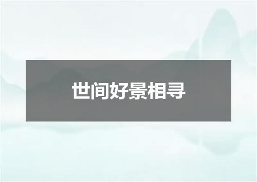 世间好景相寻