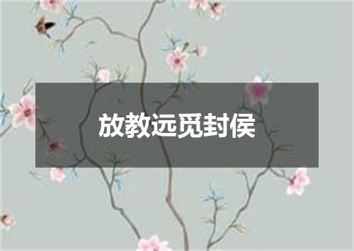 放教远觅封侯