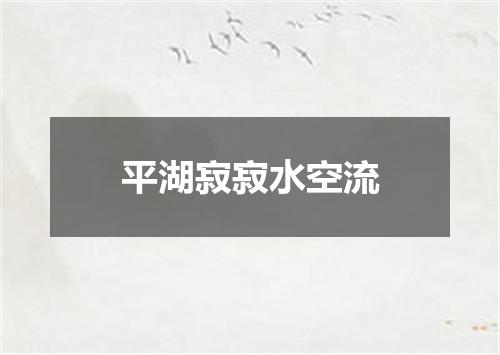 平湖寂寂水空流