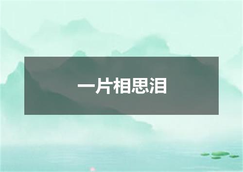 一片相思泪