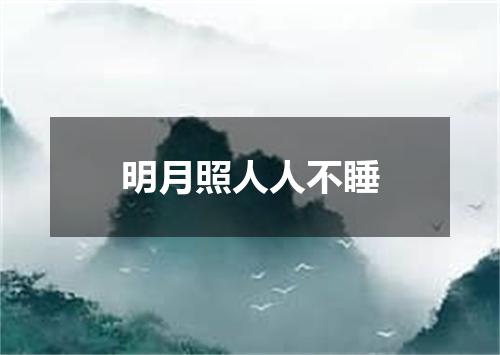 明月照人人不睡