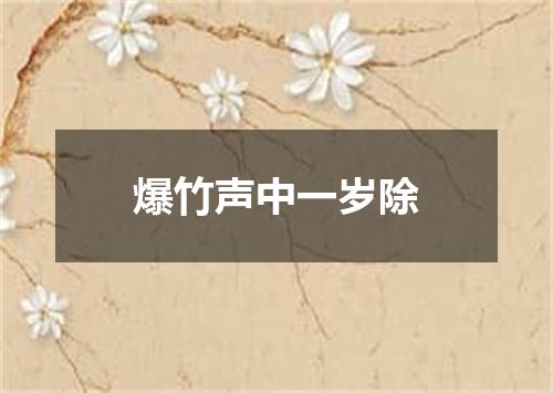 爆竹声中一岁除