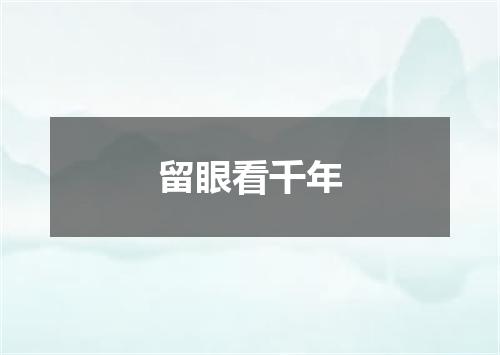 留眼看千年