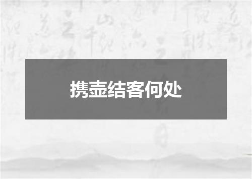 携壶结客何处