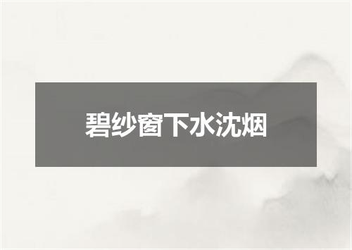 碧纱窗下水沈烟