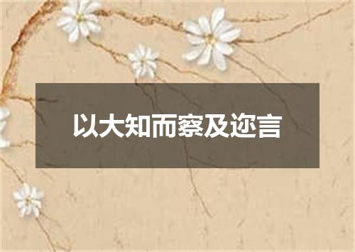 以大知而察及迩言
