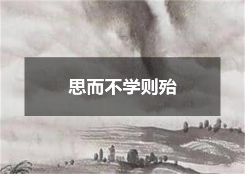 思而不学则殆