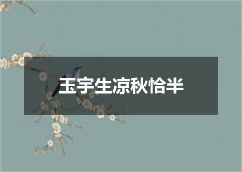 玉宇生凉秋恰半