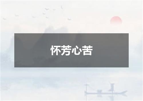 怀芳心苦