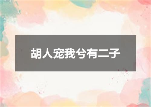 胡人宠我兮有二子