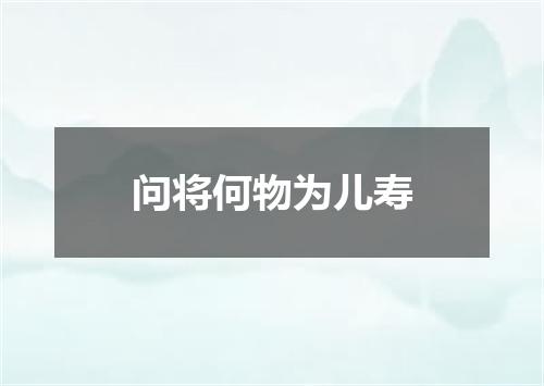 问将何物为儿寿