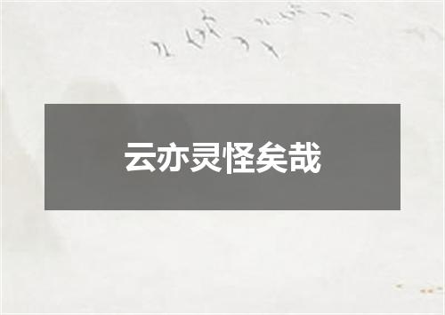云亦灵怪矣哉