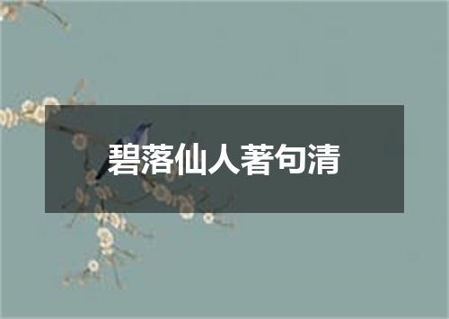 碧落仙人著句清